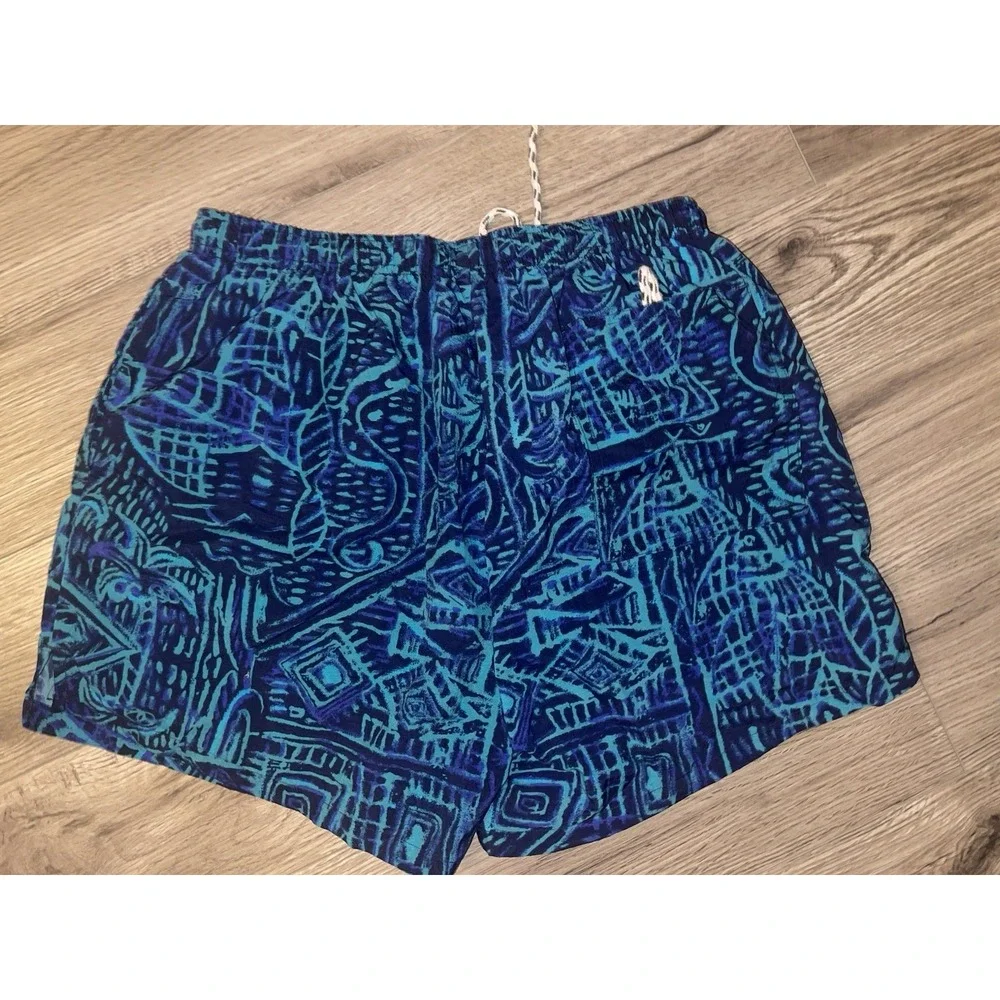 Vintage Y2K Bugle Boy Blue 90s Vibe Retro Lined Swim Trunks Men's sz Medium